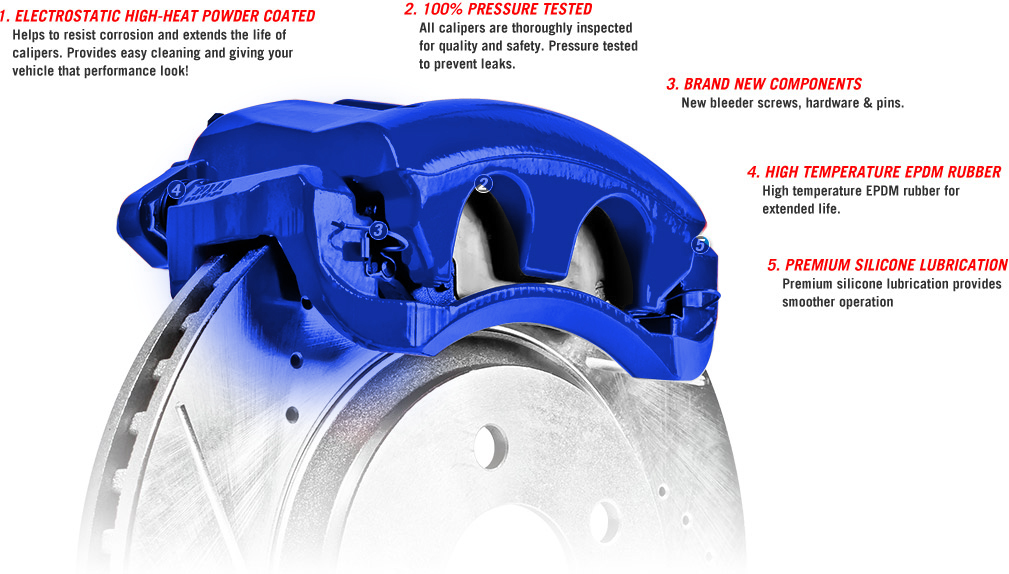 Picture of 2018 Lexus GX460 Premium BRAKEWORLD POWDER COATED REPLACEMENT CALIPERS BLUE Front Caliper 400011U