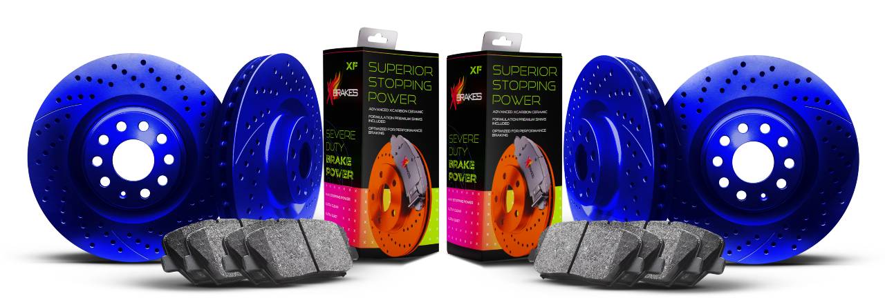 Picture of 2021 Nissan TITAN XD PRO-4X XBRAKES XF SERIES SMART SLOT BLUE BRAKE KIT Front & Rear Kit XFD1565.16040801+1565.18012523U