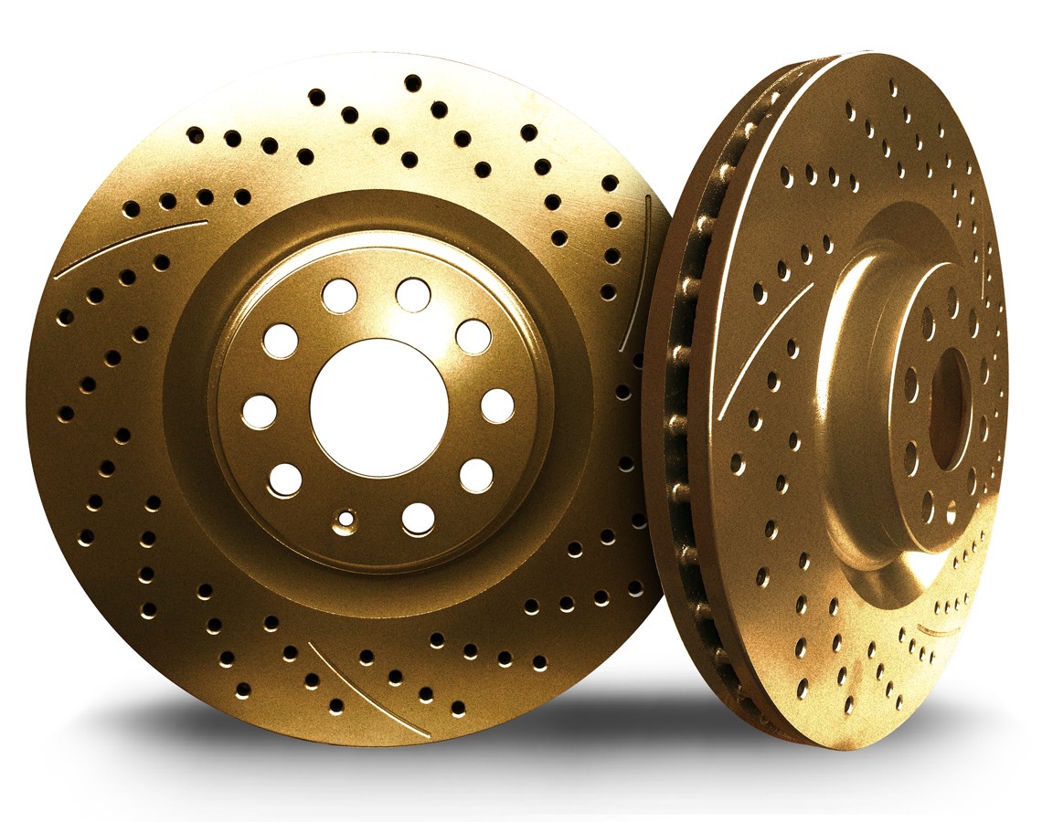 Picture of 2025 Jeep Wagoneer L Carbide XBRAKES SMART SLOT GOLD Rear Rotor X24042302G